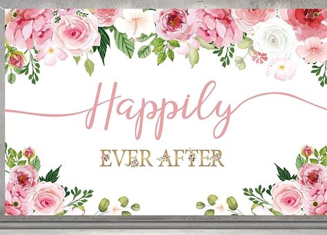 Bridal shower banner- 6x4ft. "Happily Ever After" Pink Floral Banner - Backdrop - Bridal Shower Sign - Wedding- Engagement Bachelorette Party- Decorations #bridal #shower #bridalshower #wedding #party #banner #bridalshowerdecorations #decorations #bridetobe #engagement #bachelorette #floral #affiliate https://amzn.to/3OTP3Aa Bridal Shower Banner, Floral Banners, Bridal Shower Signs, Shower Sign, Bachelorette Party Decorations, Sign Wedding, Bridal Shower Decorations, Banner Backdrop, Party Banner