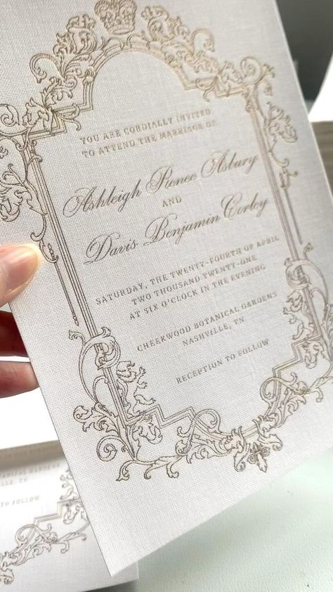 Antique Wedding Invitations, Invitation Card Ideas, Fancy Wedding Invitations, Royal Wedding Invitation, Royal Invitation, Paper Wedding Invitations, Paper Video, Wedding Invitation Trends, White Wedding Invitations