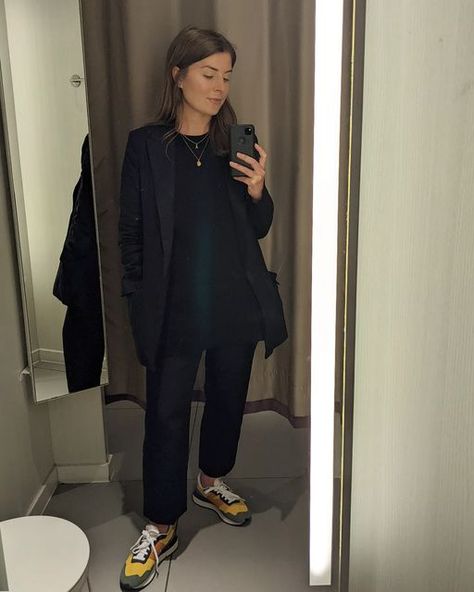 Angharad Jones on Instagram: "Happy four day weekend folks 🍾 Wearing: @mango blazer @cosstores top @margarethowellltd trousers @newbalance trainers @mejuri and @spell necklaces" Angharad Jones, Four Day Weekend, Mango Blazer, Four Days, Mango, Normcore, Trousers, Necklaces, Blazer