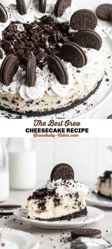 Homemade Oreo Cheesecake Recipes, Oreo Cheesecake Decoration Ideas, Cookie And Cream Cheesecake, The Best Oreo Cheesecake, Cookies And Cream Cheesecake Recipes, Homemade Oreo Cheesecake, Best Oreo Cheesecake Recipe, Oreo Cookie Cheesecake Recipe, Cheesecake Recipes Oreo