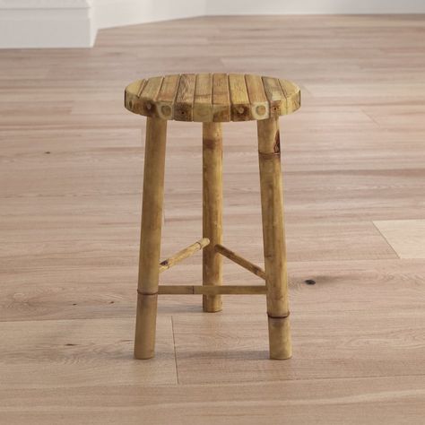 Chanler Small Bamboo Stool Bamboo Stool, Accent Stools, Bamboo Chair, Accent Stool, Into The Wood, Boho Furniture, Small Stool, Round Stool, Wood Accent