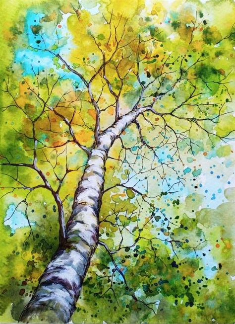 Birch trees painting