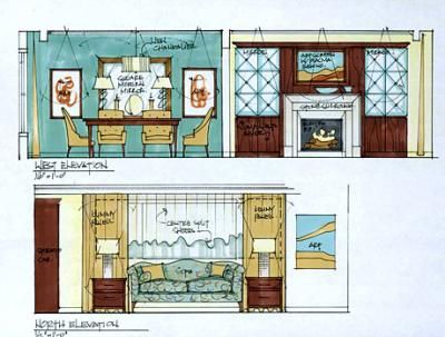 Candice Olson’s illustrations. sketch, interior design, drawing, architecture, furniture Sketch Room, Sectional Elevation, Architectural Perspective, Interior Presentation, Elevation Drawing, Interior Design Renderings, Drawing Interior, Candice Olson, Interior Design Drawings