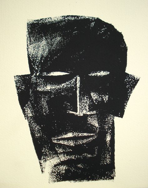 Black and white painting of a man by Chicago based artist Matt Geer Painting Of A Man, Original Modern Art, Mask Drawing, Portrait Face, Minimalism Art, Avant Garde Art, German Expressionism, Modern Portraits, Classic Cartoon Characters