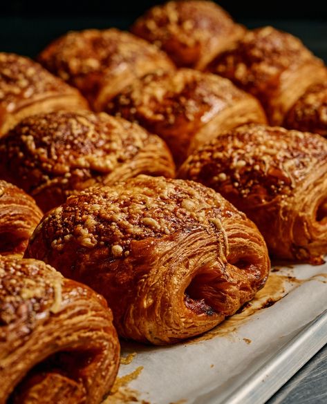 Can't change our mind: Everyday is savoury-croissant day. ⁠ .⁠ Inspired by the Pain Suisse, this pastry is filled with kimchi puree, gochujang ground beef, and fresh kimchi. Topped with crunchy gruyère.⁠ -⁠ #lunecroissant #lunemonthlymenu⁠ #croissant Savoury Croissant, Kimchi Beef, Make Croissants, Fresh Kimchi, Kimchi, Croissant, Ground Beef, Pre Order, Pastry