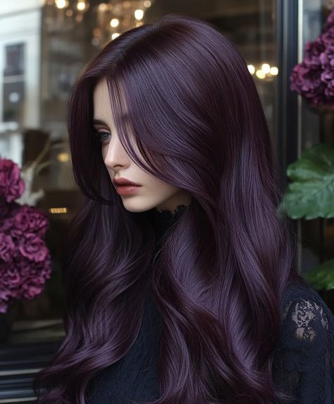 Top 51 Fall Hair Colors for Dark Hair: Bold & Beautiful Ideas - AskNaij Dark Brown Hair With Undertones, Nightshade Hair Color, Bleach Free Hair Color For Dark Hair, Dark Brown Hair With Violet Highlights, Burgundy Violet Hair, Dark Purple Color Combinations, Violet And Black Hair, Purple Brown Aesthetic, Espresso Hair Color With Highlights