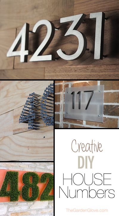 Creative DIY House Numbers • Great ideas & tutorials! Diy House Numbers, House Numbers Diy, Rustic Outdoor Decor, Casa Exterior, House Number Sign, Hus Inspiration, Diy House, House Number, House Numbers