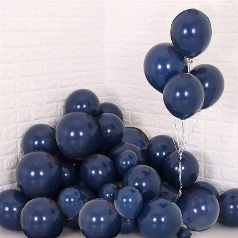 Dark Blue Balloons, Shiny Balloons, Tulle Balloons, Chrome Pink, Navy Blue Party, Blue Party Decorations, Beautiful Balloons, 50 Balloons, Blue Birthday Parties