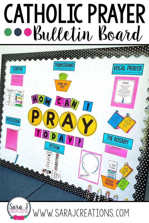 Religion Bulletin Boards Catholic, Prayer Bulletin Board, Prayer Corner Catholic, Catholic Bulletin Boards, Religious Bulletin Boards, Prayer For Students, Catholic Kids Activities, 2023 Classroom, Religion Activities