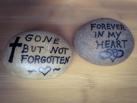 DIY Memorial Stones — My Widowed Heart Memorial Rocks Painted, Memorial Stones Diy, Diy Cemetery, Memorial Crafts, Memorial Rocks, Memorial Christmas Tree, Cemetery Arrangements, Cemetery Vases, Costume Jewelry Crafts