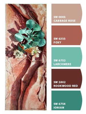 Paint colors from Chip It! by Sherwin-Williams Southwest Paint Colors Interior, Southwest Paint Colors, Southwestern Colors, Southwest Colors, Color Terracota, Desert Colors, Paint Color Schemes, Southwest Decor, Room Paint Colors