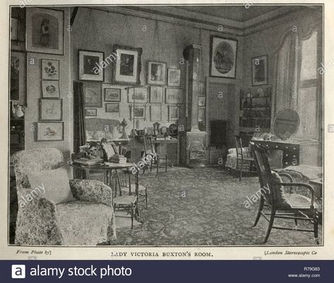 Victorian interior design, Lady Victoria Buxton's room at Warlies House, 1890s Stock Photo - Alamy Interior Design Library, Victorian Interior Design, Victorian Interior, Walker Art, Design Library, Farmhouse Interior, Office Interior, Old House, Photo Image