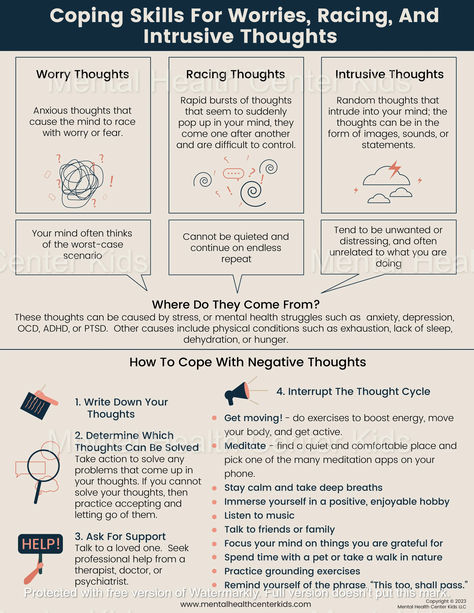 coping skills for negative thoughts handout for kids and teens Teaching Coping Skills To Adults, Racing Thoughts Worksheet, Coping Activities For Adults, Counseling Mental Health Coping Skills, Healthy Coping Skills For Women, Reframing Negative Thoughts Worksheet, Healthy Vs Unhealthy Coping Skills, Cbt Activities For Teens, Teen Therapy Activities Mental Health