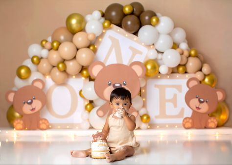 Teddy Bear Cake Smash, Bear Cake Smash, Teddy Bear Cake, Teddy Bear Cakes, Bear Cake, Bear Cakes, Baby Cake, Birthday Photoshoot, Cake Smash