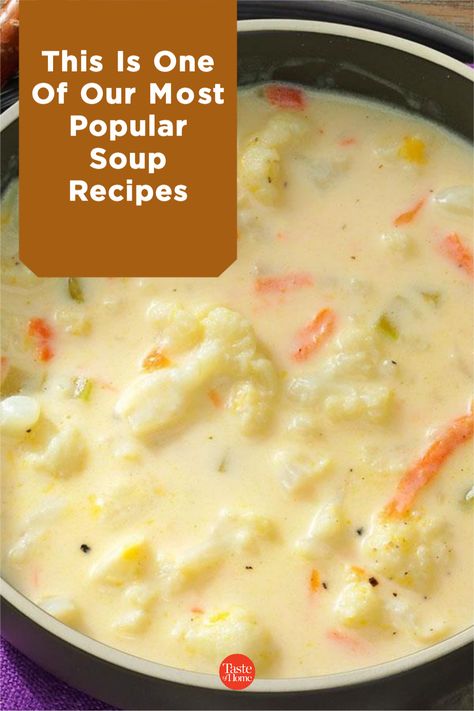 This Is One Of Our Most Popular Soup Recipes Cauliflower Soup Recipes, Homemade Soup Recipe, Fall Soup Recipes, Cooking Soup, Best Soup Recipes, Comfort Soup, Delicious Soup Recipes, Soup Recipes Slow Cooker, Soup Dinner