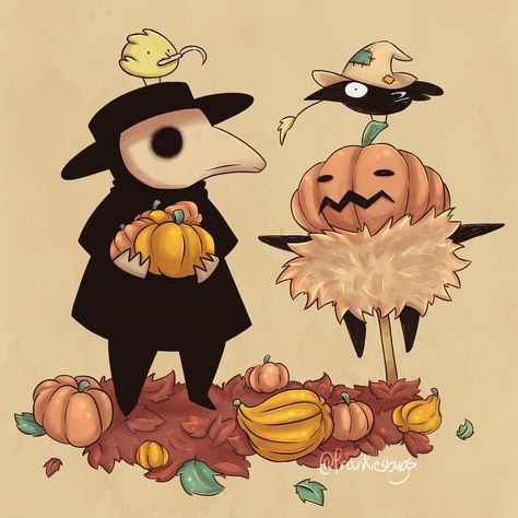 Frankiesbugs on Instagram: “Plague Doctor XXVII Autumn is the harvest season. 🌾 _________ #plaguedoctor #plague #doctor #art #crow #gothic #gothicart #darkart #dark…” Black Plague Doctor, The Plague Doctor, The Plague, Plague Doctor, Creepy Art, Arte Horror, Halloween Art, Photo Profil, Dark Art