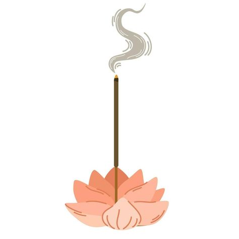 Incense sticks for aromatherapy with a pleasant smell on a special stand-holder in the shape of a Lotus flower. Meditation Item. Hand draw vector illustration. Meditation Drawing Illustrations, Incense Illustration, Incense Drawing, Lotus Illustration, Flower Meditation, Draw Vector, Hand Drawn Vector Illustrations, Hand Draw, Hand Drawn Vector