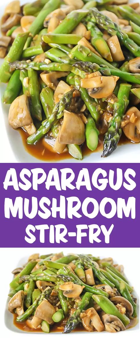 Asparagus & Mushroom Stir-Fry | The Garden Grazer Mushroom Asparagus, Asparagus Mushroom, Asparagus Chicken, Easy Asparagus, Asparagus Stir Fry, Meals Vegan, Mushroom Stir Fry, Asparagus And Mushrooms, Diner Recept