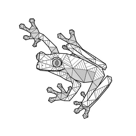 Geometric Frog Tattoo, Geometric Animals Drawing, Frog Line Art, Tree Frog Drawing, Frog Line Drawing, Geometric Frog, Frog Tattoos, Pop Art Animals, Frog Drawing