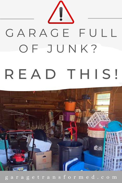 Time to declutter your garage? 🏠🗑️ We'll guide you through a major clean-up. Learn how to identify and get rid of unnecessary items cluttering your space. Our practical tips help you make quick decisions on what stays and what goes, transforming your garage from a junk haven to a tidy, organized area. Perfect for those ready for a fresh start. #GarageDecluttering #HomeOrganization 🛠️🧹 Click to start your decluttering journey and reclaim your garage space!" How To Declutter Your Garage, How To Clean Out Your Garage, Organizing The Garage, Garage Clean Out, Garage Clean Out Tips, Decluttering Garage, Garage Declutter, Cleaning Garage, Declutter Garage