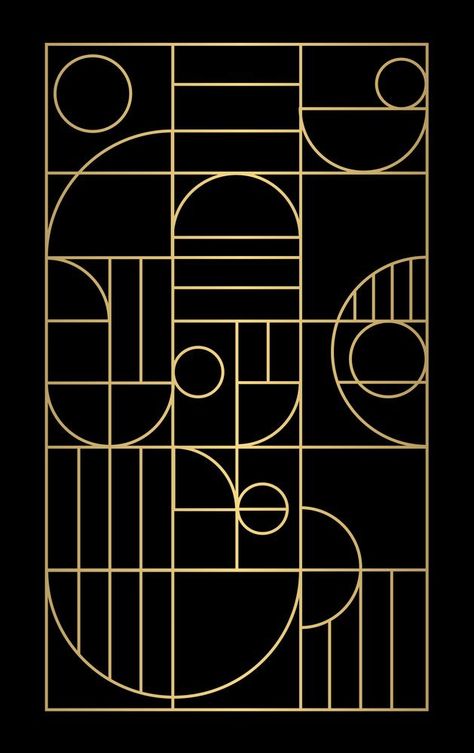 Jali Patterns Modern, Mid Century Modern Quilt Patterns, Art Deco Pattern Geometric Design, Mid Century Modern Art Diy, Modern Graphic Patterns, Luxury Pattern Design, Modern Art Deco Pattern, Mid Century Patterns, Black And Gold Pattern