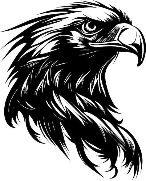 Vector canvas 2000x2000 | Premium Vector #Freepik #vector #eagle-mascot #heraldic #eagle-head #eagle-logo Eagle Graphic Design, God Quotes Tattoos, Eagle Vector Logo, Eagle Stencil, Eagle Head Logo, Heraldic Eagle, Eagle Logo Design, Black And White Bee, Bewafa Photo Editing