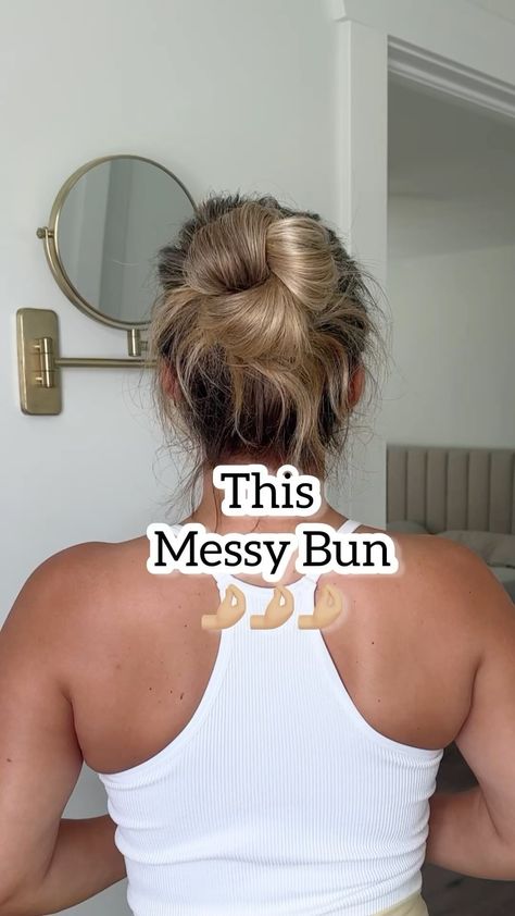 Lainey Ostrom | POV you found your go-to messy bun! 🫶save and try! - #messybuntutorial #viralhairstyles #viralhair #trendyhairstyles #trendyhair #hairups... | Instagram One Hair Tie Hairstyles, Messy Buns For Short Hair, Messy Bun For Short Hair, Easy Updo, Low Bun Hairstyles, Short Hair Bun, Big Bun, Hair Upstyles, Going Out Hairstyles