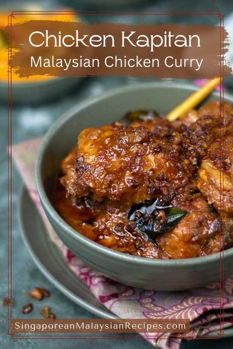 Kapitan Chicken Curry, Malaysian Chicken Recipes, Malaysian Chicken Curry Recipes, Indonesian Chicken Curry, Rasa Malaysia Recipes, East Asian Dishes, Thai Grilled Chicken Recipes, Chinese Food Recipes Authentic, Chinese Recipes Authentic