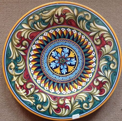 Deruta Pottery-16inch plate vario Pattern made/painted byhand-Italy. picclick.com Deruta Pottery, Italian Majolica, Italian Pottery, Fish Patterns, How To Make Paint, Decorative Pottery, Italian Ceramics, Pottery Plates, Pottery Painting