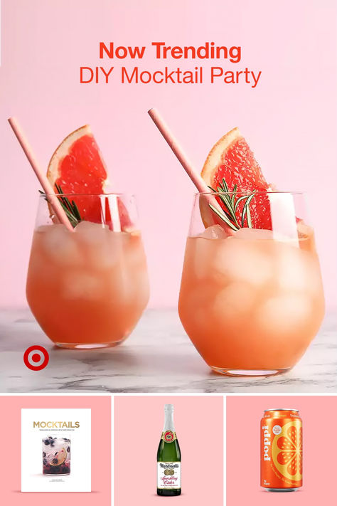 Host a DIY mocktail party for your next get together. Let everyone craft their own signature drink, have a taste-test sesh & say cheers. Psst! Add sparkling water & garnishing faves to your mocktail bar for extra points. Mocktail Party, Mocktail Bar, Mocktail Drinks, Trending Diy, Drink Recipes Nonalcoholic, Yummy Alcoholic Drinks, Refreshing Drinks Recipes, Mixed Drinks Recipes, Taste Test