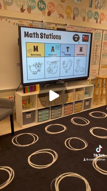 Math Organization Classroom, Math Rotations 3rd Grade, 3rd Grade Math Classroom Setup Ideas, Station Rotation Ideas, Math Station Organization, Classroom Projector Setup, 3rd Grade Classroom Setup Math, Math Classroom Decorations Elementary, 2nd Grade Math Classroom Setup