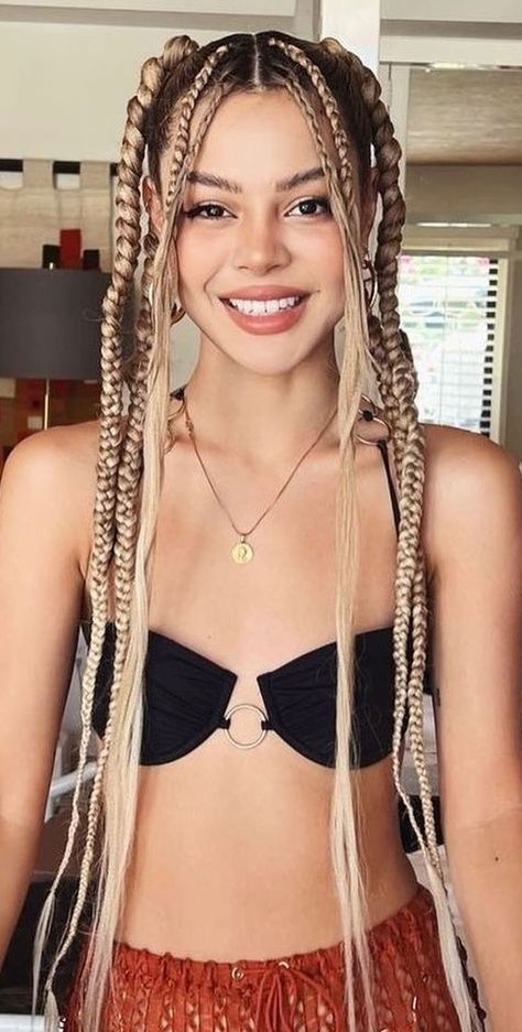 Braid For Festival, White Festival Braids, Festival Hair Extension Braids, Blonde Festival Braids, Easy Festival Braids, Festival Box Braids, Festival Dutch Braids, Festival Braids Extensions, Festival Hairstyles Braids