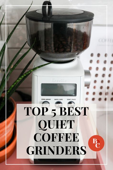 Annoyed by the sound of the coffee grinder when you just wake up and before you take that first sip of your coffee? We've rounded up 5 best "quiet" grinders and share the pros and cons of each so you know what to look for in your next purchase! Dual Coffee Maker, Organic Coffee Beans, Best Coffee Grinder, Espresso At Home, Gift Wishlist, Coffee Grinder Electric, Burr Coffee Grinder, Espresso Grinder, Drip Coffee Makers