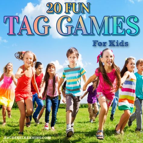 20 EXCITING Tag Games for Kids - ABCDee Learning Fun Tag Games For Kids, Types Of Tag Games, Pe Tag Games, Games For Kindergarten Kids, Tag Games For Kids Physical Education, Running Activities For Kids, No Prep Games For Kids, Tag Games For Kids, Running Games For Kids