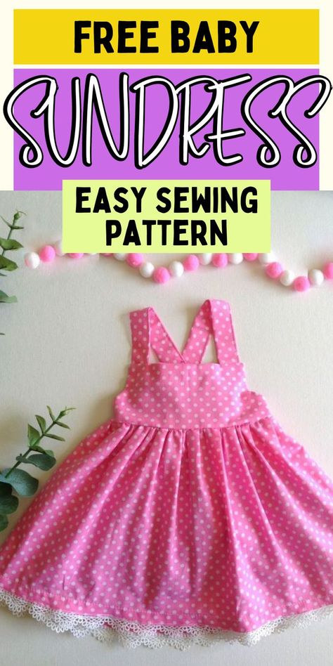 Diy Sun Dresses Easy, Easy Toddler Dress Pattern, Baby Bloomers Pattern, Girls Dress Pattern Free, Sundress Sewing Patterns, Baby Sewing Patterns Free, Toddler Sewing Patterns, Baby Dress Diy, Toddler Dress Patterns