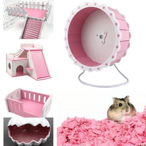 Pink themed hamster, gerbil & mice cage inspiration Although I'd use an aquarium and tank topper Kawaii Hamster Cage, Pink Rat Cage, Pink Hamster Cage Theme, Pink Hamster Cage, Hamster Diy Cage, Robo Hamster, Gerbil Cages, Hamster Stuff, Mouse Cage