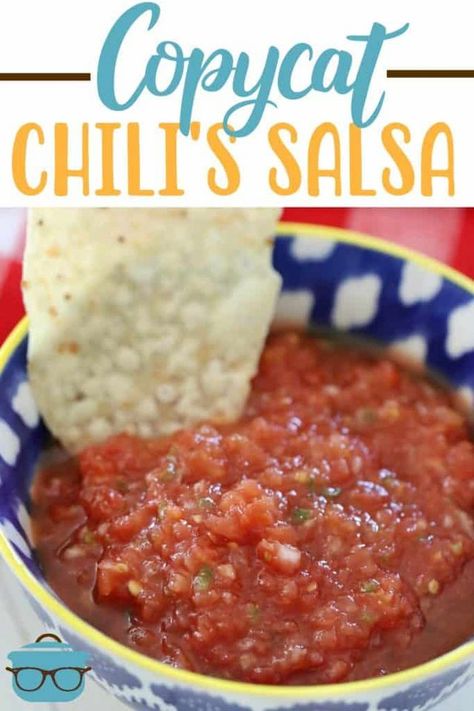 Chilis Salsa Recipe Copycat, Chilis Salsa, Chili's Salsa Recipe, Salsa Video, Copycat Chili, Salsa Homemade, Canned Salsa, Restaurant Salsa, Simple Restaurant