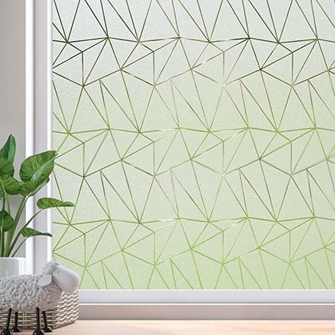 Amazon.com: Coavas Privacy Window Film Frosted Window Clings Sun UV Blocking Bathroom Glass Door Stickers Non Adhesive Opaque Vinyl Self Static Cling Decorative Covering (11.8 x 78.7 Inch,Pure Geometry Triangle) : Home & Kitchen Door Window Covering, Window Privacy Film, Frosted Glass Window, Frosted Window Film, Door Coverings, Stained Glass Window Film, Frosted Windows, Christmas Window Decorations, Window Privacy