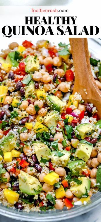 Quinoa Salad With Avocado, Healthy Quinoa Salad, Salad With Chickpeas, Quinoa Recipes Easy, Quinoa Recipes Healthy, Healthy Quinoa, Quinoa Salat, Salad With Avocado, Avocado Salat