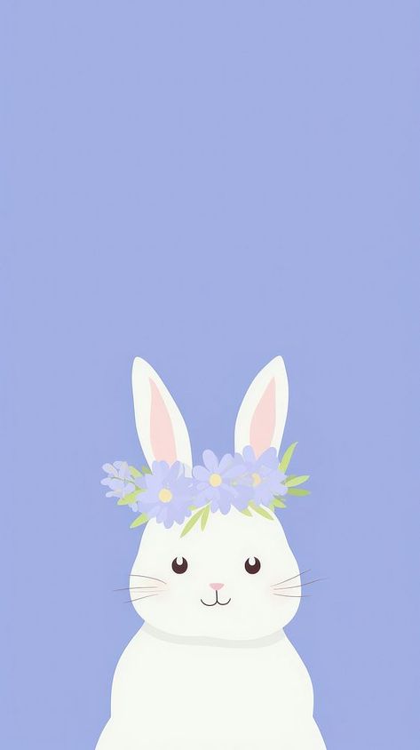 Cute Wallpapers Bunny, Cute Rabbits Wallpaper, Wallpaper Aesthetic Flower, Flower Wallpaper Aesthetic, Selfie Cute, Rabbit Wallpaper, Aesthetic Illustration, Wallpaper Cartoon, Wallpaper Iphone Wallpaper