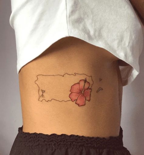 80+ Puerto Rican Tattoo Ideas To Represent Your Patriotism Puerto Rican Flower Tattoo, Puerto Rican Tattoo, Taino Tattoos, Puerto Rico Tattoo, Tatuaje Cover Up, Island Tattoo, Hibiscus Tattoo, Country Tattoos, Health Tattoo