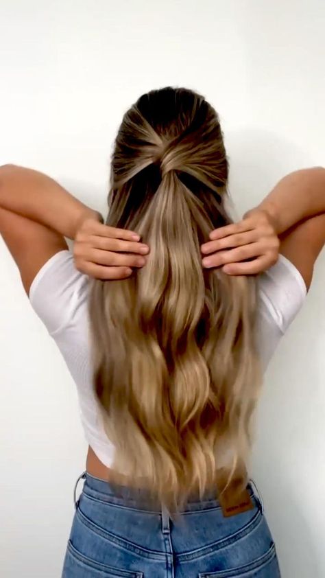 Pin on blonde balayage Down Cute Hairstyles, Cute Hairstyles For Thin Hair, Highlights On Dark Hair, Easy Wedding Guest Hairstyles, Guest Hair, Easy Hair Updos, Wedding Guest Hairstyles, Hair Tips Video, Long Hair Wedding Styles