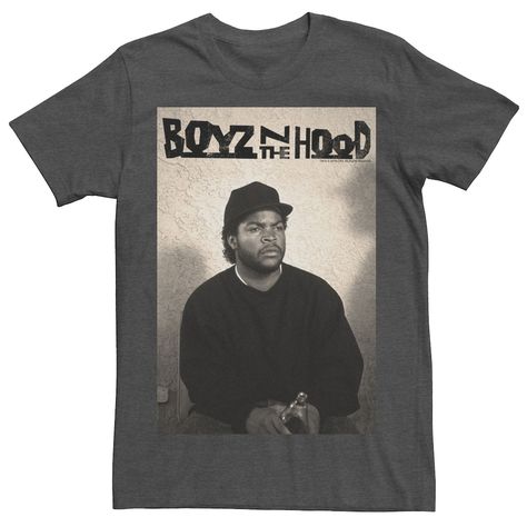 Add cinematic style to your look with this men's Boyz N The Hood tee.  Crewneck Short sleevesFABRIC & CARE Cotton, polyester Machine wash Imported Size: S. Color: Charcoal. Gender: male. Age Group: adult. Pattern: Graphic. Boyz N The Hood, Rapper Shirts, Mug Photo, Y2k Men, Hooded Tee, Movie Tees, Black Graphic Tees, Photo Logo, Logo Tee