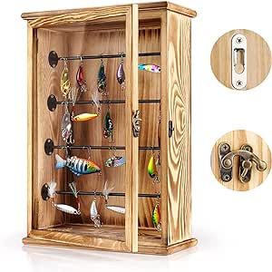 Ibnotuiy Fishing Lures Storage Display Case Wall Cabinet Tackle Box Organizer Fishing Gifts for Men with Door and Lockable for Study Room, Man Cave, Collection Room, Office, Garage Fishing Lures Display, Fishing Tackle Organization, Fishing Gifts For Men, Collection Room, Office Garage, Fishing Tackle Box, Storage Display, Tackle Box, Box Organizer