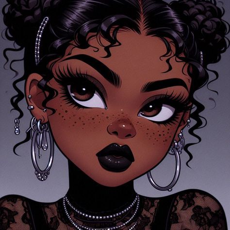 Anime Black Girlies, Profile Picture For Girlies, Black Anime Girlies Pfp, Anime Girlies For Profile, Black Anime Girlies, Baddie Profile, Anime Black People, Anime Pfp Girly, Girly Profile