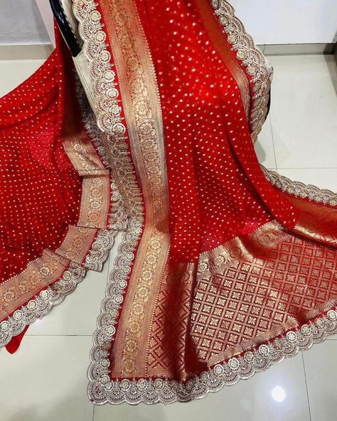 A Burst Of Colors That Reflect Our Vibrant Soul. When Life Gives You Colors, Wear Them In a Saree Pure Crepe Khadi Silk Pattu Saree With Binni Weaving Design on All Over The Saree With Rich Elegant Weaving Pallu With Weaving Border on Both Side Paired With Scalloped Lace Attached on Saree With Running Blouse With Pholka Weaves Offer Price ₹2550 freeship NO EXCHANGE / RETURN. 360° Parcel opening video is must in case of any issue. NO CASH ON DELIVERY. ONLINE PAYMENT MODE ONLY. Saree Blouse Styles, Lace Saree, Weaving Designs, Pattu Saree, Lace Border, Scalloped Lace, Blouse Styles, Saree Blouse, Wedding Outfit