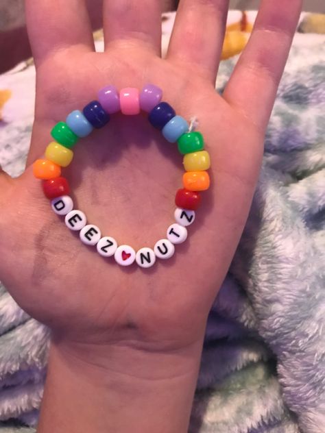 Bead Bracelet Inspo Aesthetic, Silly Bracelet Ideas, Funny Kandi Bracelets Sayings, Kandi Singles Ideas Words, Word Bracelet Ideas, Bead Bracelet Words Ideas Bad, Funny Bracelet Ideas, Bracelet Ideas Funny, Silly Bracelets