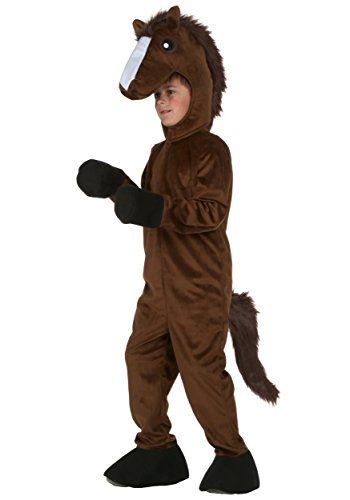 Start with a simple jogging suit to make this quick and easy no-sew DIY kids horse costume for halloween or play. Comfy, inexpensive and super cute! Toddler Horse Costume, Kids Horse Costume, Horse Costume, Happy Horse, Role Play Costume, Horse Costumes, Animal Costumes, Brown Horse, Green Jumpsuit