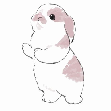 Bunny Icons Soft, Bunny Standing Up Drawing, Bunny Drawing Aesthetic, Anime Bunny Kawaii, White Bunny Drawing, Bunny Face Drawing, Bunny Drawing Simple, Bunny Drawings, Chibi Bunny