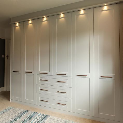 A Stunning Grey & Copper Dressing Room Transformation | Sharps Rearranging Bedroom, Bedroom Built Ins, Bedroom Built In Wardrobe, Bedroom Cupboards, Closet Design Layout, Wardrobe Room, Closet Remodel, Build A Closet, Bedroom Closet Design